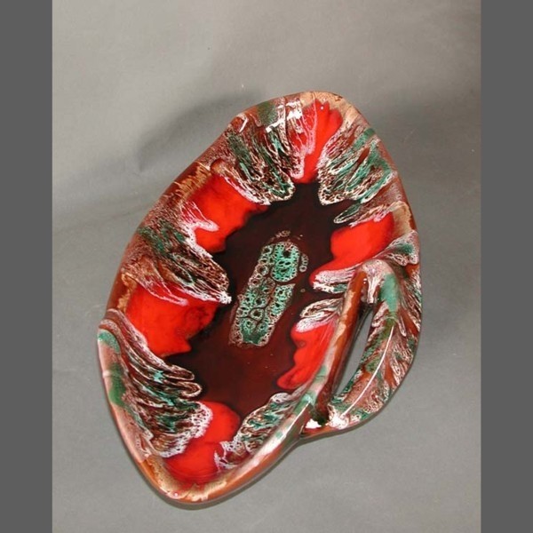 Red Ceramic bowl. Vallauris...
