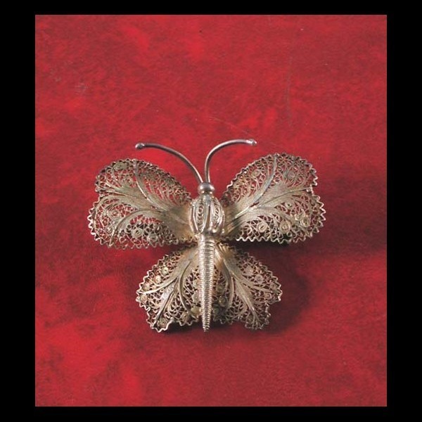 Brooch, silver plated...