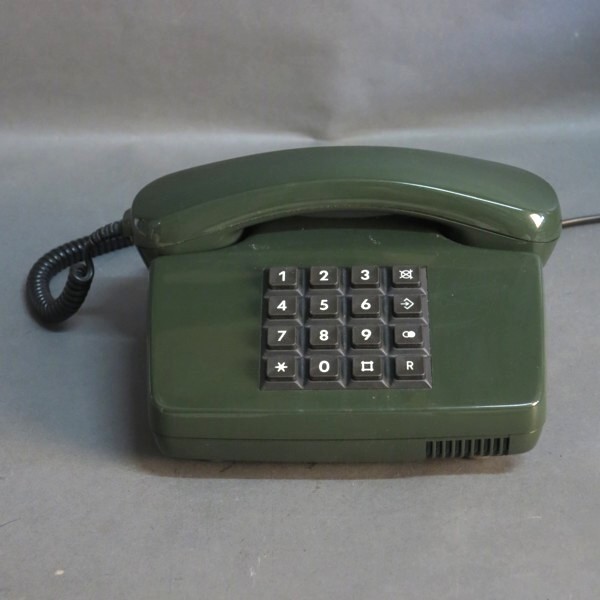 Grünes Vintage Telefon. 1986.