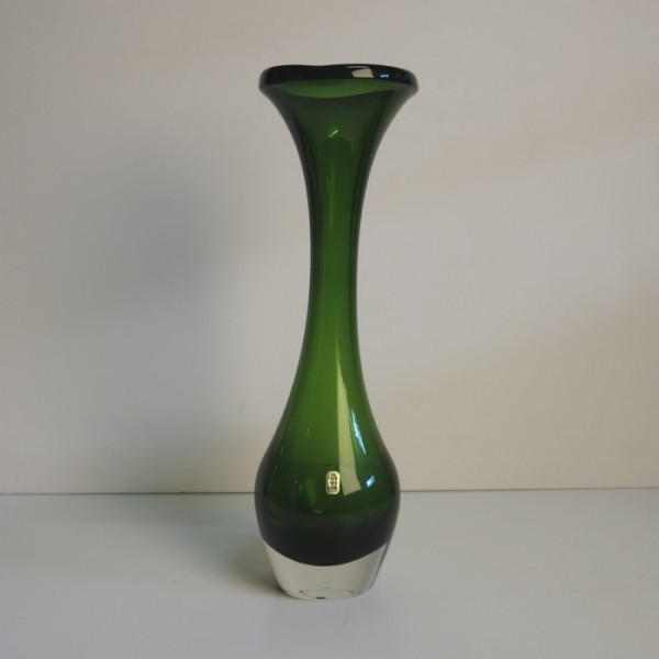 Aseda green art glass vase...