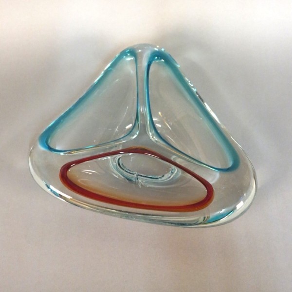 Glass bowl with three...