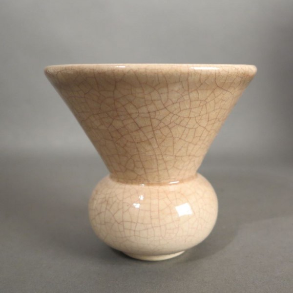 Craquele ceramic vase of...