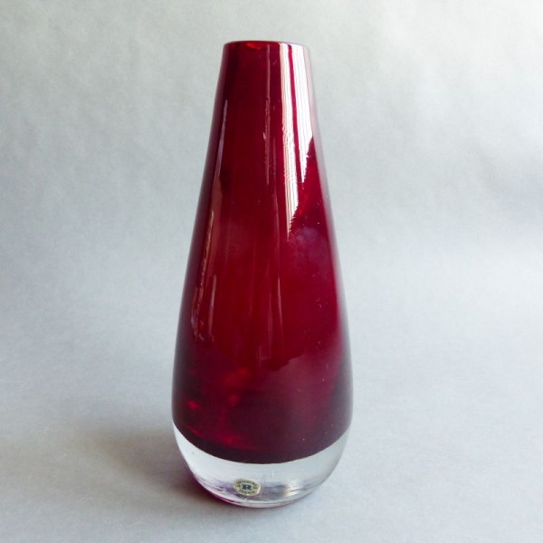 Red glass vase from...