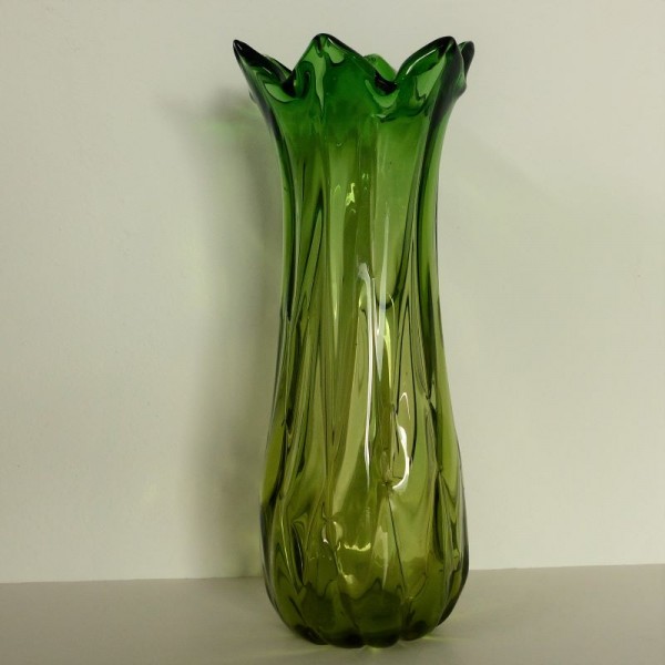 Big green glass vase from...