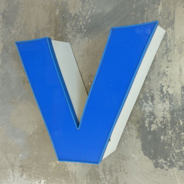Vintage sign letter - V -...