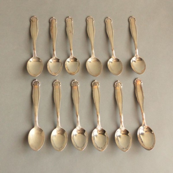 Twelve coffee spoons silver...