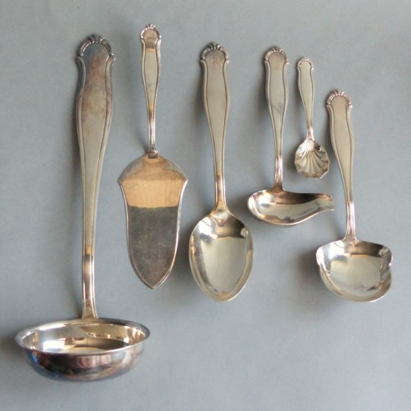 Six silver-plated cutlery...