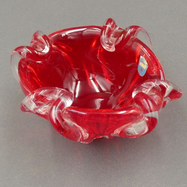Red Murano glass ashtray....
