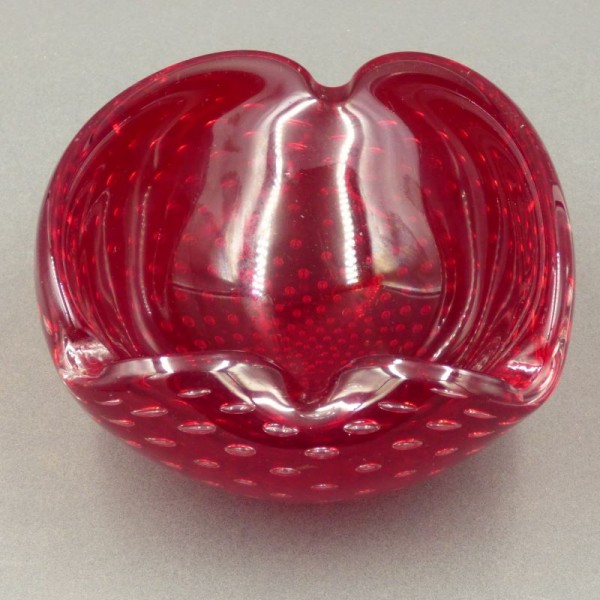 Red Murano glass ashtray....