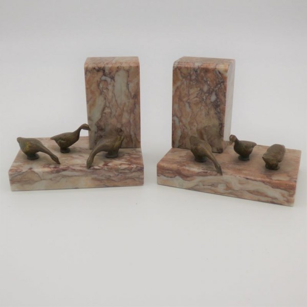 Art Deco marble bookends...