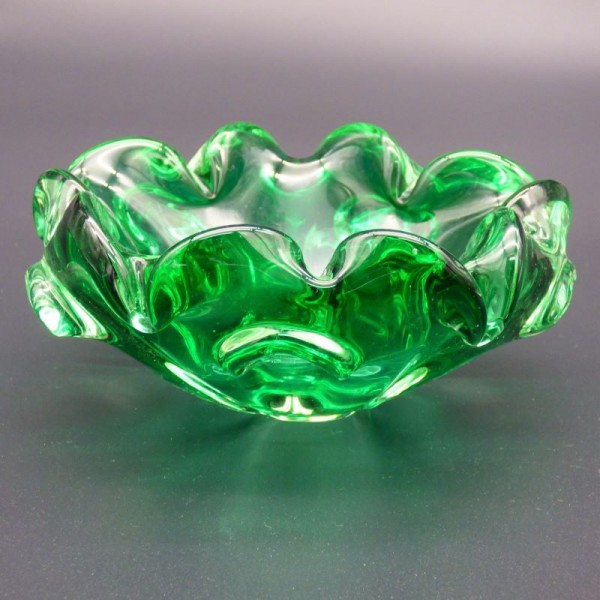 Green Murano glass ashtray....