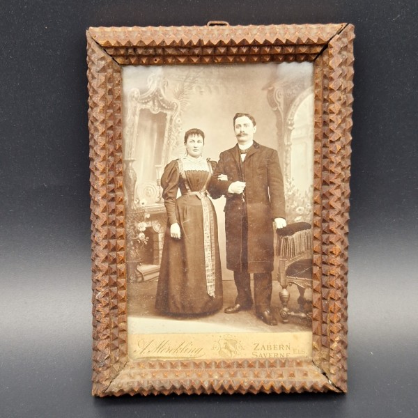 Wooden picture frame. Tramp...